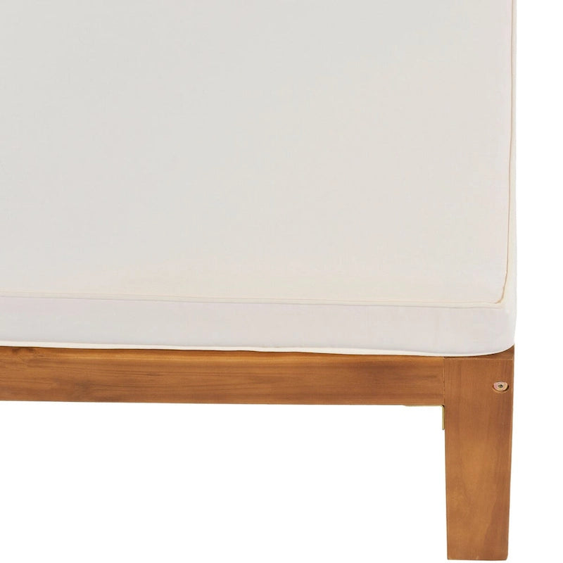 5-Piece Wooden Sectional Sofa Set with Natural Finish and Upgraded Zippered Fabrics - Lockable Panels for Security