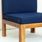 5-Piece Wooden Sectional Sofa Set with Natural Finish and Upgraded Zippered Fabrics - Lockable Panels for Security