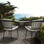 Nuu Garden Outdoor Patio Woven Rope Chairs with 1.97  Thick Cushions, Beige