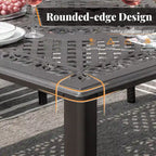 9 Pieces Patio Dining Set Outdoor Rattan Wicker Dining Furniture Set with Umbrella Hole