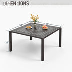 9 Pieces Patio Dining Set Outdoor Rattan Wicker Dining Furniture Set with Umbrella Hole