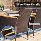 9 Pieces Patio Dining Set Outdoor Rattan Wicker Dining Furniture Set with Umbrella Hole