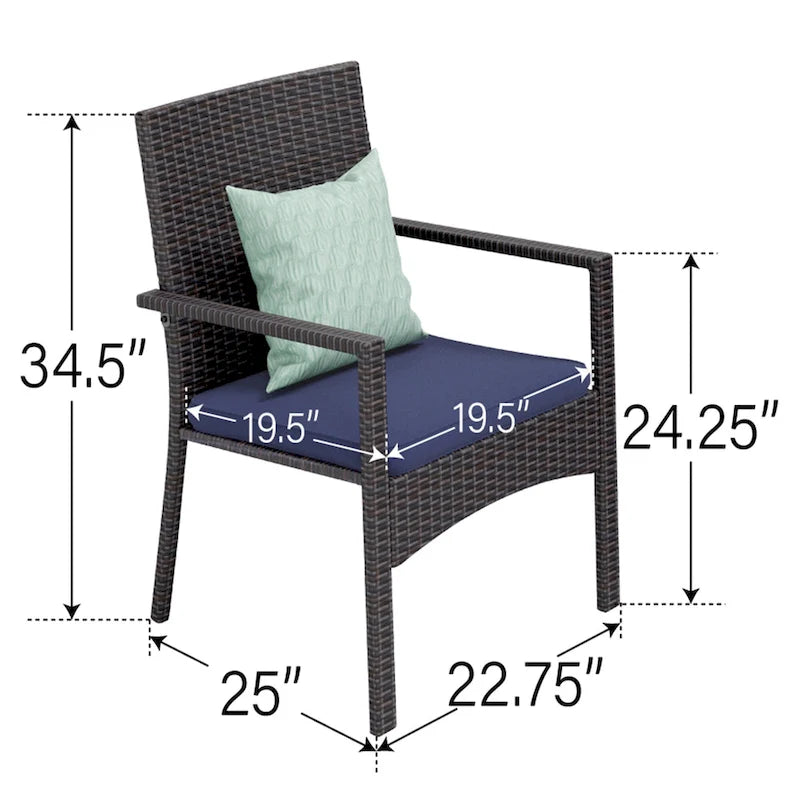 9 Pieces Patio Dining Set Outdoor Rattan Wicker Dining Furniture Set with Umbrella Hole