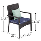 9 Pieces Patio Dining Set Outdoor Rattan Wicker Dining Furniture Set with Umbrella Hole