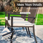 9 Pieces Patio Dining Set Outdoor Rattan Wicker Dining Furniture Set with Umbrella Hole